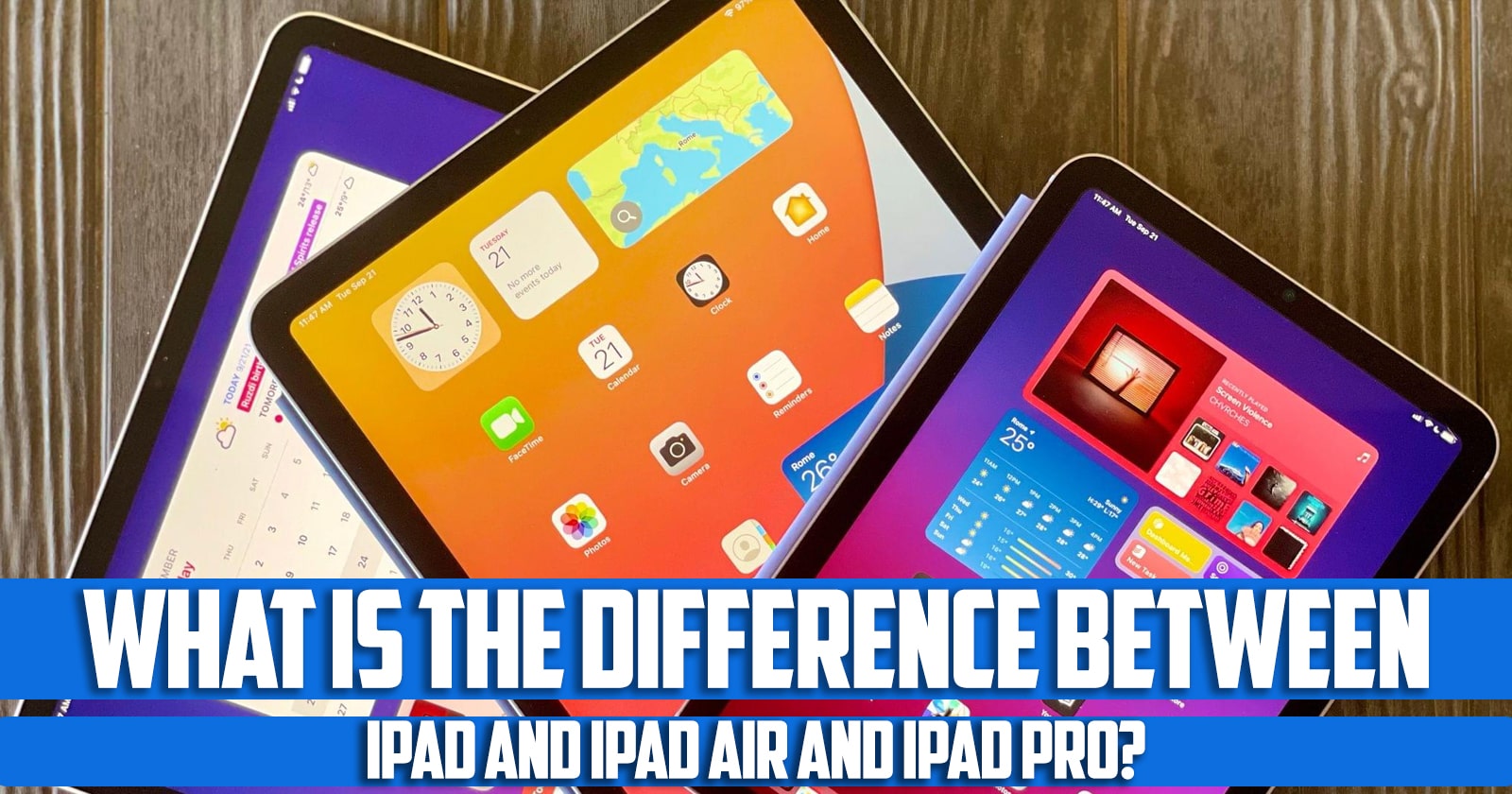 What is the difference between iPad and iPad Air and iPad Pro?