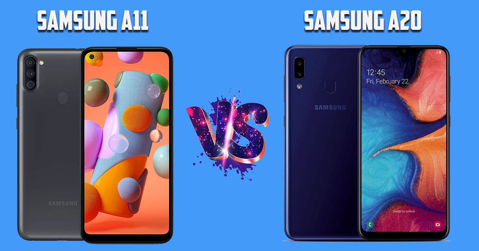What is the difference between samsung a11 and a20