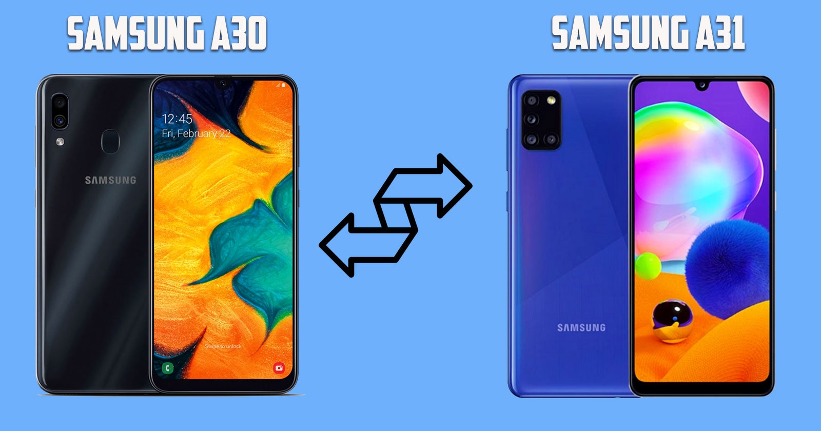 What is the difference between Samsung a30 and a31?