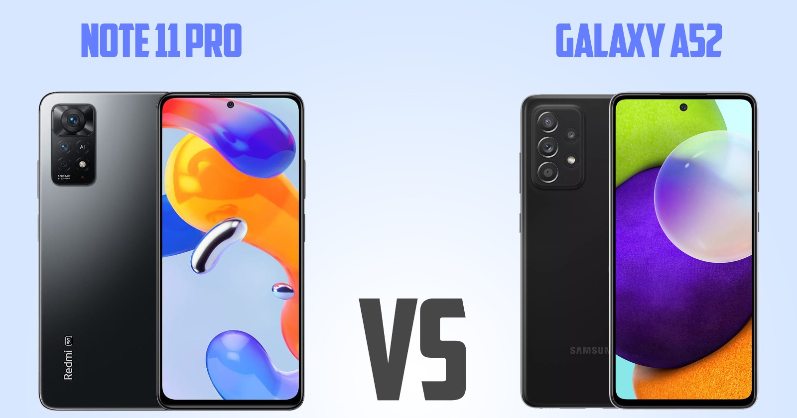 Samsung Galaxy A52 vs Redmi note 11 pro[ Full Comparison ]