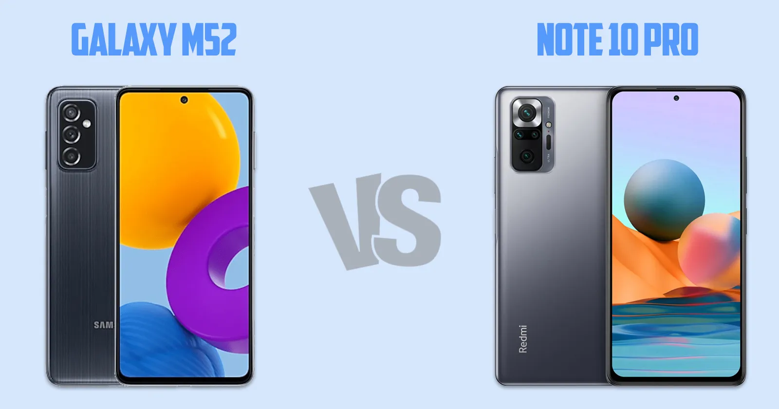 Samsung Galaxy M52 vs Xiaomi Redmi Note 10 pro [ Full Comparison ]