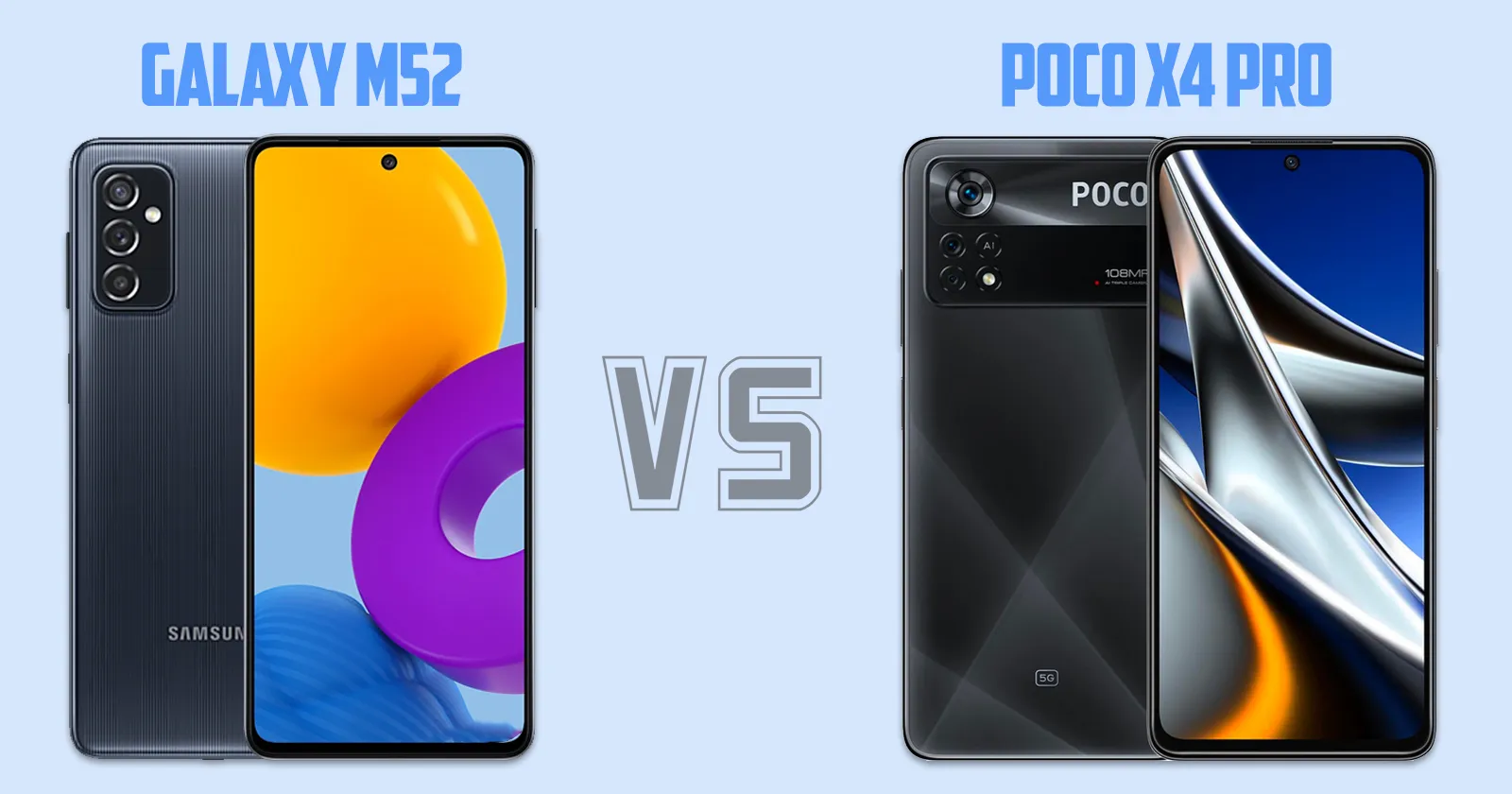 Samsung Galaxy M52 vs Xiaomi Poco X4 Pro [ Full Comparison ]